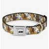 Best Pirce 😉 Star Wars Character Poses Stacked Yellow Seatbelt Buckle 🐕 Dog Collar ⭐