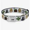 Deals ❤️ Star Wars Character Faces White Seatbelt Buckle 🦮 Dog Collar 💯