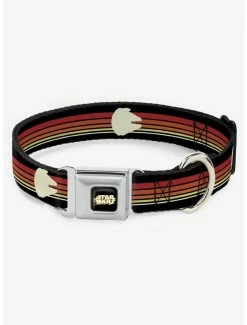 Cheapest 🔥 Star Wars Millennium Falcon Stripe Seatbelt Buckle 🦮 Dog Collar 💯