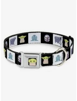 Hot Sale 💯 Star Wars The Mandalorian 4 Character Pose Seatbelt Buckle 🐕 Dog Collar ❤️
