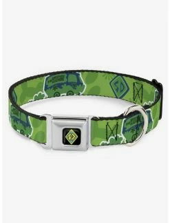 New ๐ Scooby-Doo! Mystery Machine Collage Seatbelt Buckle ๐ Dog Collar ๐คฉ