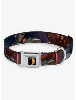 Cheap 😍 DC Comics The Batman Deathstroke Pose Seatbelt Buckle 🐕 Dog Collar ✨
