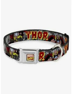 Wholesale 💯 Marvel The Mighty Thor Action Poses Seatbelt Buckle 🐕 Dog Collar 🔥