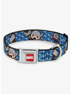 Wholesale โ Marvel Thor Kawaii Poses ๐จ Hammer Monogram Seatbelt Buckle ๐ Dog Collar โ๏ธ