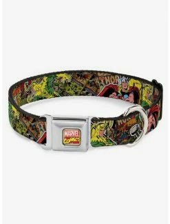 Promo ๐งจ Marvel Thor Loki Poses Retro Comic Stacked Seatbelt Buckle ๐ฆฎ Dog Collar โจ