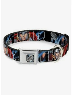 Cheapest ⌛ Marvel Thor Poses 🔨 Hammer Seatbelt Buckle 🐕 Dog Collar 🌟