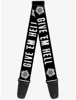 Best Sale ๐ Supernatural Winchester Pentagram Give Em Hell Guitar Strap ๐