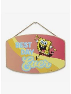 Best reviews of 🌟 SpongeBob SquarePants Best Day Ever Hanging Wood Wall Decor 💯