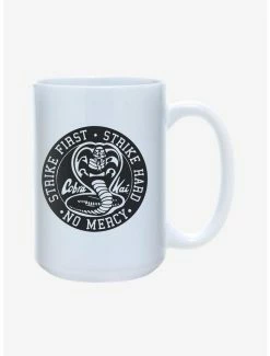 Budget ⌛ Cobra Kai Strike First, Strike Hard Mug 15oz 🛒