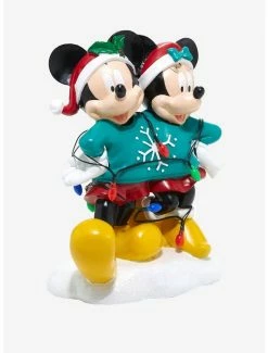 Promo 😍 Disney Mickey Mouse & Minnie Mouse Holiday Sweater Light-Up Garden Statue ✔️ -Furniture Outlet Store 20065747 av2