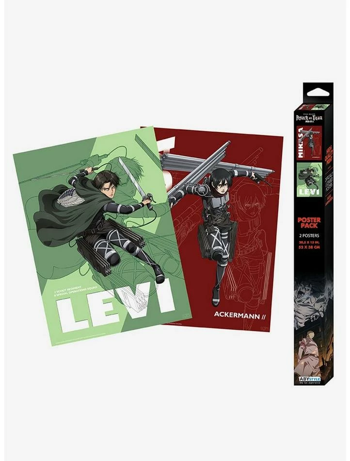 Flash Sale ๐งจ Attack On Titan Mikasa and Levi Boxed Poster Set ๐ 1 Flash Sale ๐งจ Attack On Titan Mikasa and Levi Boxed Poster Set ๐