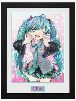 Hot Sale 🛒 Hatsune Miku Wink Framed Poster 💯