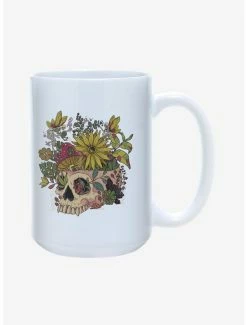 Outlet ⌛ Skull Flowers Mug 15oz 🥰