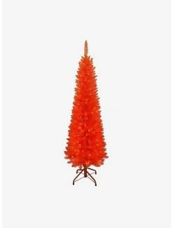 Cheapest 🌟 Kurt Adler 6-foot Pre-Lit Slim Orange Tree 😉
