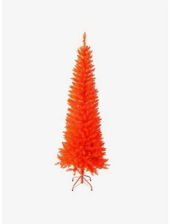 Outlet ⭐ Kurt Adler 9-foot Pre-Lit Slim Orange Tree 💯