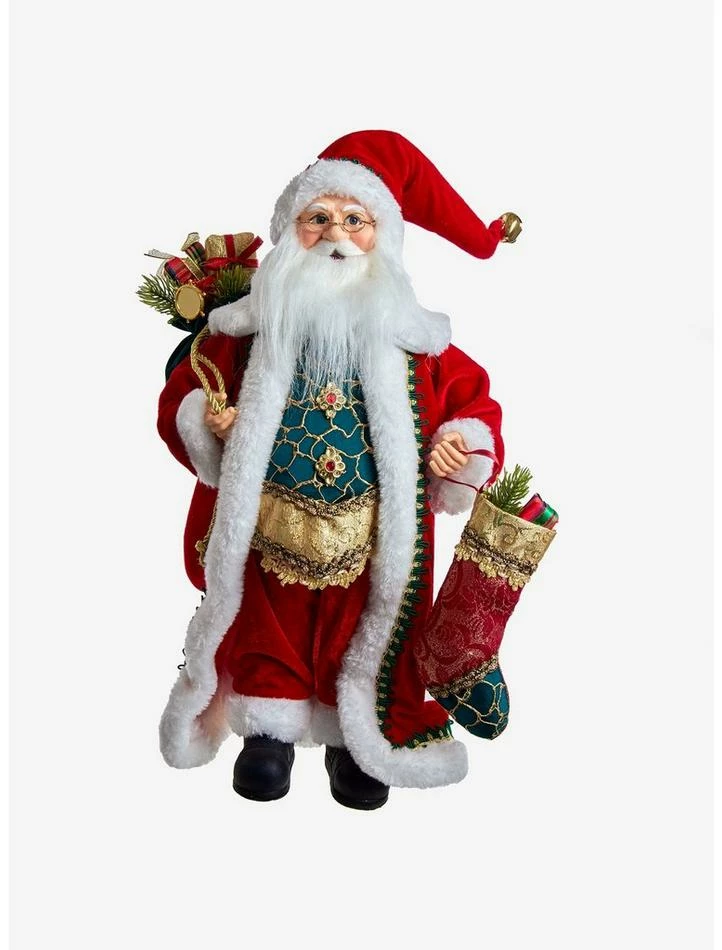 Outlet ⭐ Kurt Adler Kringle Klaus Fancy Santa with Stocking Figure ✨ 1 Outlet ⭐ Kurt Adler Kringle Klaus Fancy Santa with Stocking Figure ✨