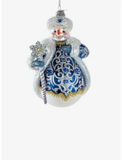 Brand new 🎉 Kurt Adler Bellisimo Elegant Snowman with Staff Ornament ⌛