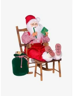 New 🛒 Kurt Adler Kringle Klaus Sitting in Chair Figure 🛒 -Furniture Outlet Store 20119913 av4