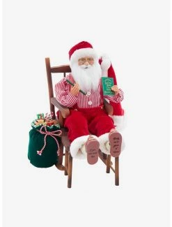 New 🛒 Kurt Adler Kringle Klaus Sitting in Chair Figure 🛒