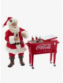 Discount 🥰 Kurt Adler Coke Santa with Table Cooler Figure 🔔