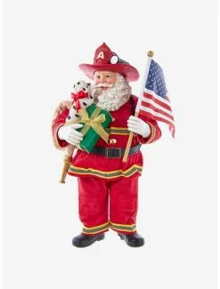 Top 10 😍 Kurt Adler Fabriche Fireman Santa with American Flag Figure 🥰