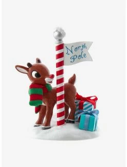 Brand new โ Kurt Adler Rudolph the Red-Nosed Reindeer Fabriche North Pole Figure ๐งจ