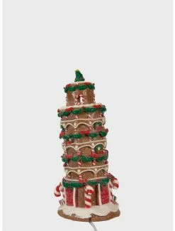 New 👏 Kurt Adler Leaning Tower of Pisa Gingerbread House Figure 🛒 -Furniture Outlet Store 20120025 av2