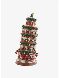 New 👏 Kurt Adler Leaning Tower of Pisa Gingerbread House Figure 🛒