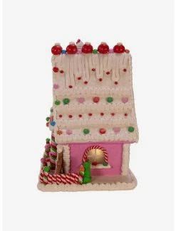 Flash Sale ⌛ Kurt Adler Pink 🍬 Candy LED Gingerbread House Figure 🎉 -Furniture Outlet Store 20120071 av2
