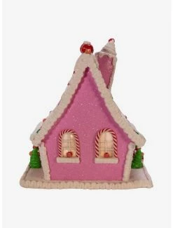 Flash Sale ⌛ Kurt Adler Pink 🍬 Candy LED Gingerbread House Figure 🎉 -Furniture Outlet Store 20120071 av4
