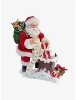 Cheap 🎉 Kurt Adler Fabriche Santa Next to Lit Chimney Figure 🛒