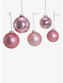 Budget 🎁 Kurt Adler Shiny and Matte Pink Glass Ball Ornaments Set ⌛ -Furniture Outlet Store 20120113 av1