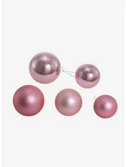Budget 🎁 Kurt Adler Shiny and Matte Pink Glass Ball Ornaments Set ⌛ -Furniture Outlet Store 20120113 av3