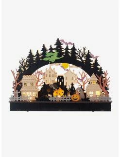 New 💯 Kurt Adler LED Wooden 🦇 Halloween Village House ❤️