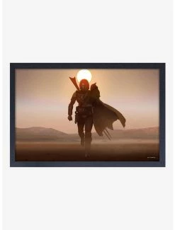 Best deal 😍 Star Wars Boba Fett Mando Desert Framed Wood Wall Art 🔥