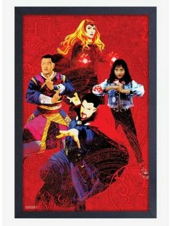 Best Pirce ❤️ Marvel Doctor Strange 2 Multiverse Of Madness Group Framed Wood Wall Art 🎁