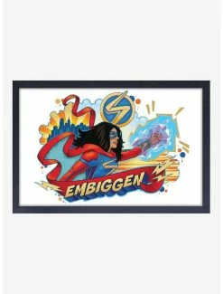 Promo ⭐ Marvel Miss Marvel Embiggen Framed Wood Wall Art 🎁