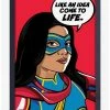 New 🤩 Marvel Miss Marvel Idea Framed Wood Wall Art ✨