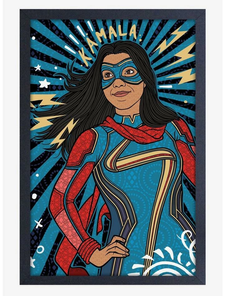Hot Sale 🥰 Marvel Miss Marvel Kamala Framed Wood Wall Art 🔥 1 Hot Sale 🥰 Marvel Miss Marvel Kamala Framed Wood Wall Art 🔥