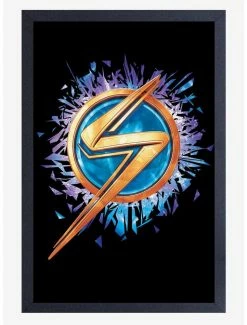 Best Pirce 🔔 Marvel Miss Marvel Logo Framed Wood Wall Art ✨