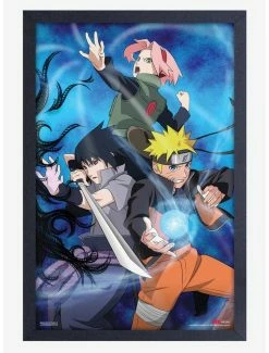 Best deal 😀 Naruto Group Fight Pose Framed Wood Wall Art 🎉