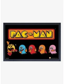 New 🌟 Pac-Man Chased Framed Wood Wall Art ⭐