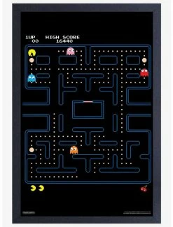 Cheap 💯 Pac-Man Maze Framed Wood Wall Art ✨
