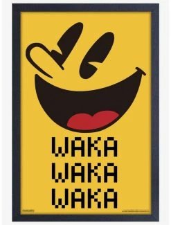 Best Pirce 🔔 Pac-Man Waka Face Framed Wood Wall Art ✨