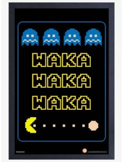 Budget 🔔 Pac-Man Waka Retro Framed Wood Wall Art 🌟