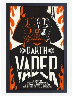 Coupon 🥰 Star Wars Rock Poster Vader World Tour Framed Wood Wall Art 🧨