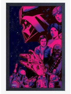 Budget ✨ Star Wars Group Shot Framed Wood Wall Art 💯