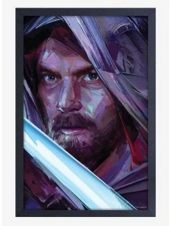 Cheapest 🔥 Star Wars Obi-Wan Brushed Framed Wood Wall Art 🧨