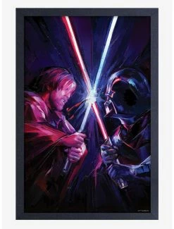 Cheapest ⌛ Star Wars Obi-Wan Clash Framed Wood Wall Art 🛒