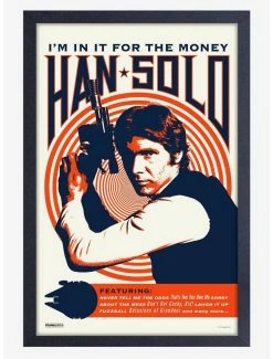 Promo ✨ Star Wars Rock Poster Solo Framed Wood Wall Art 🧨